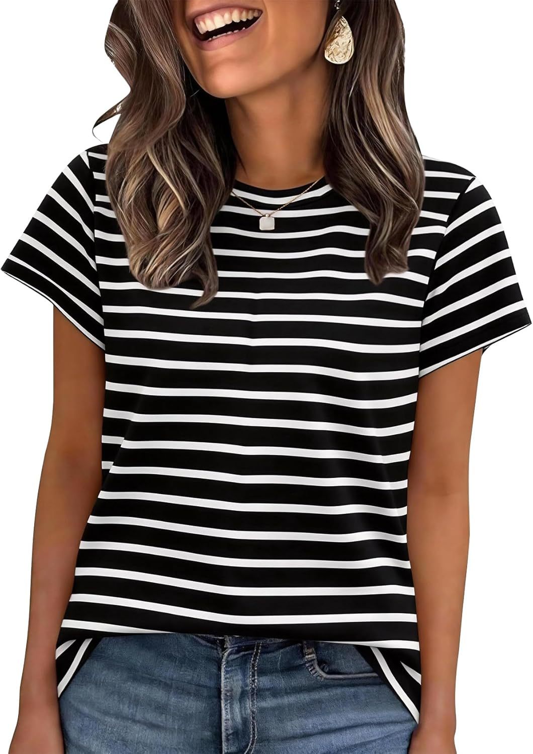 Women's Summer Round Neck Casual Short Sleeved Top