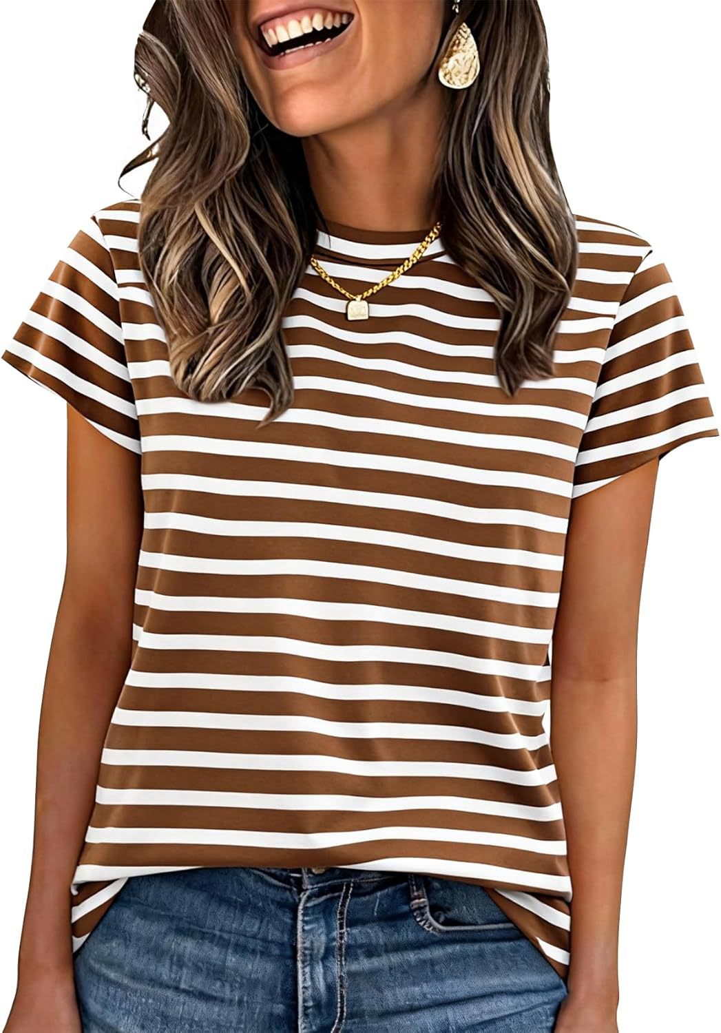Women's Summer Round Neck Casual Short Sleeved Top
