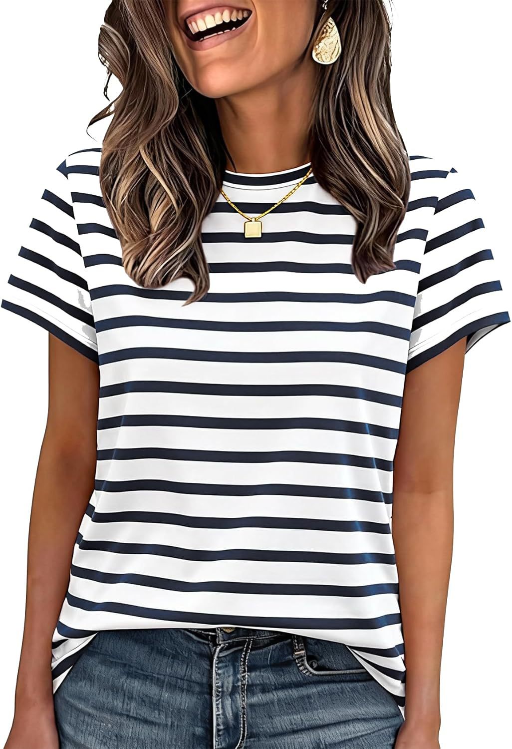 Women's Summer Round Neck Casual Short Sleeved Top