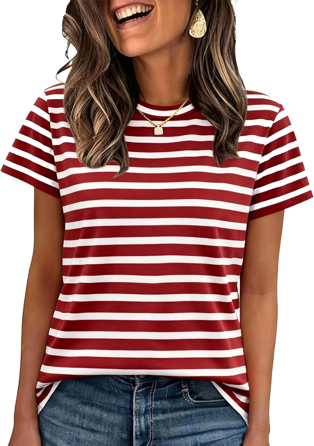 Women's Summer Round Neck Casual Short Sleeved Top